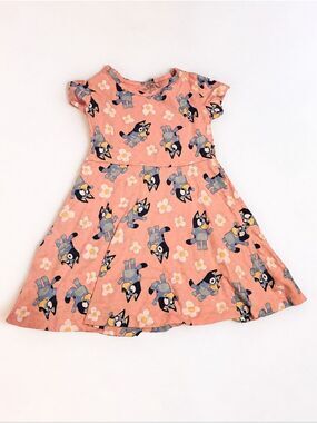 Bluey Girls Pink Floral Dress Size 4T